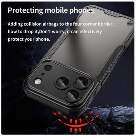 Противоударный чехол Armor Glaze PC Hybrid для iPhone 17 Pro - черный