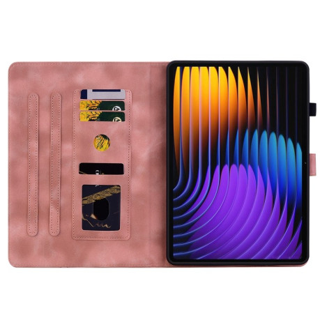 Чехол-книжка Lily Embossed Leather для Xiaomi Pad 7/Pad 7 Pro - розовый