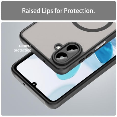 Чехол Fan Dun Series гибрид с Magsafe и защитой камеры на Samsung Galaxy A07 4G - черный