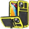Противоударный металлический влагозащитный чехол R-JUST Dustproof на iPhone 14 Plus - желтый