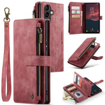 Кожаный чехол-кошелек CaseMe-C30 для Samsung Galaxy A54 - красный