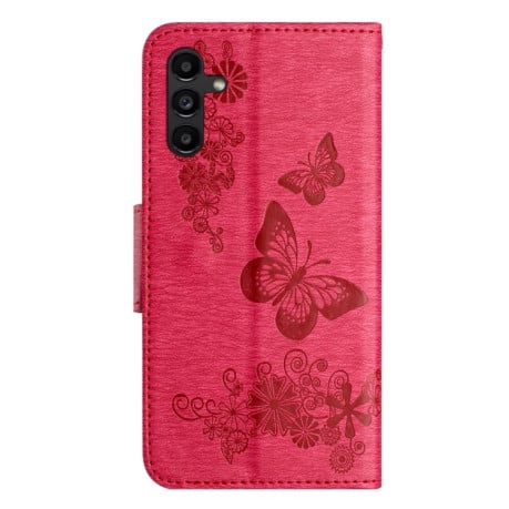 Чехол-книжка Embossed Butterfly для Samsung Galaxy A05s - красный