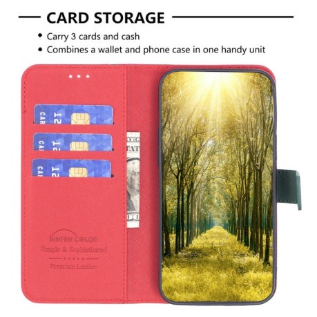 Чехол-книжка Color Matching Cross на Samsung Galaxy M33 5G - красный