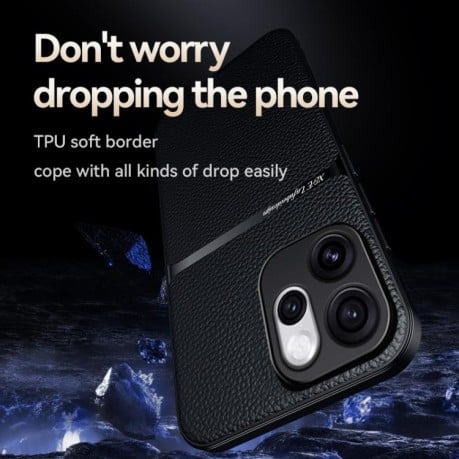 Чохол Litchi Leather Magnetic Full Coverage Shockproof на OPPO Reno15 F 5G — червоний