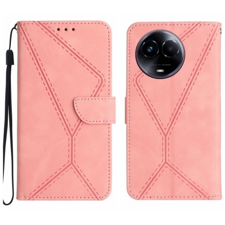 Чехол-книжка Stitching Embossed Leather для Realme 11 5G Global - розовый