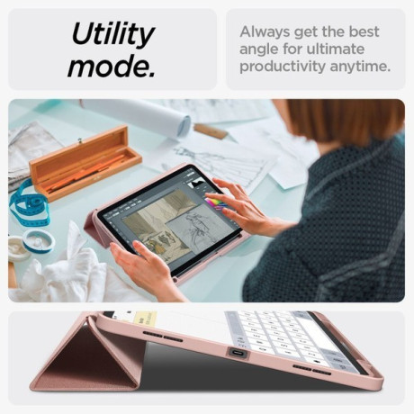 Оригинальный чехол Spigen Urban Fit для iPad Air 13 2024 - Rose Gold