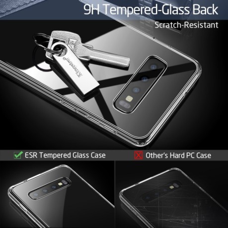 Стеклянный чехол ESR Mimic Series на Samsung Galaxy S10+/Plus -прозрачный