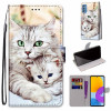 Чохол-книжка Coloured Drawing Cross Samsung Galaxy M52 5G - Big Cat Hugging Kitten