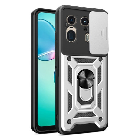 Противоударный чехол Camera Sliding для Motorola Edge 50 Ultra - серебристый