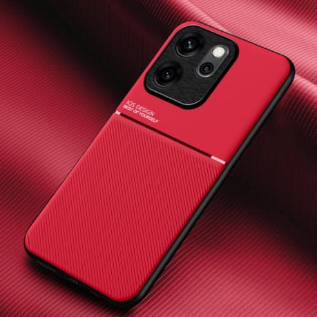 Противоударный чехол Tilt Strip Grain на OPPO Reno14 F 5G - красный