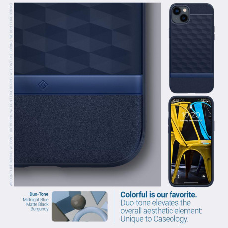 Оригинальный чехол CASEOLOGY PARALLAX MAG MAGSAFE для iPhone 14 Plus - синий