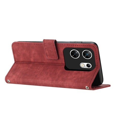 Чехол-книжка Skin Feel Stripe Pattern для Infinix Zero 30 4G - красный