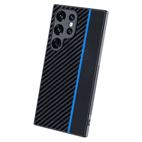 Противоударный чехол Carbon Fiber Splicing для Samsung Galaxy S25 Ultra 5G - синий