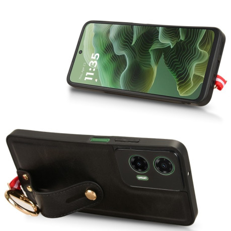 Протиударний чохол Wristband Leather Back для Motorola Moto G35 5G - чорний