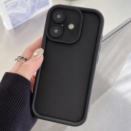 Чехол силиконовый Shockproof Frame Frosted Precise Hole на iPhone 17 - черный