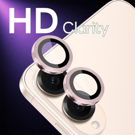 Защитное стекло на камеру NORTHJO Camera Lens Protector CD Metal Ring на Samsung Galaxy S25 Edge 5G - розовое