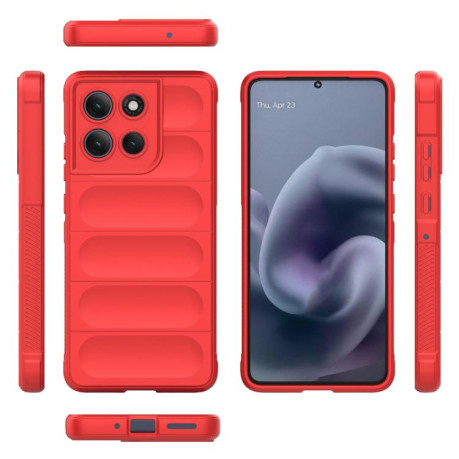 Силиконовый чехол Magic Flannel на Motorola Moto G86 Power - красный