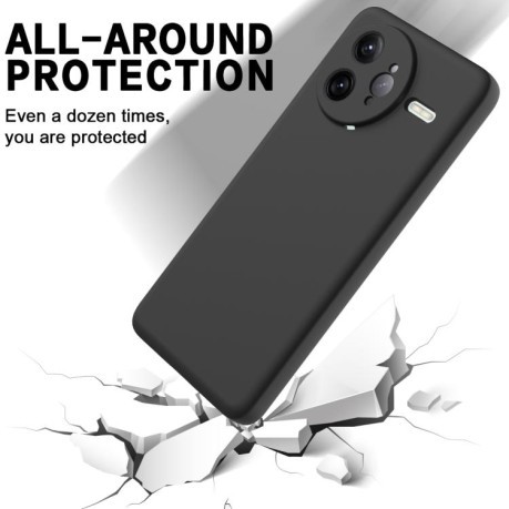 Силиконовый чехол Solid Color Liquid Silicone на Xiaomi Poco F7 Ultra - черный