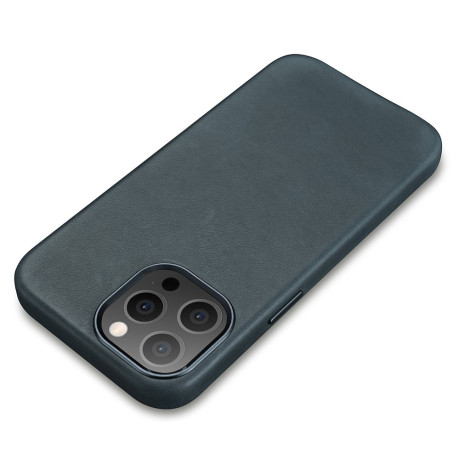 Шкіряний чохол iCarer Leather Oil Wax (MagSafe) для iPhone 13 Pro - синій