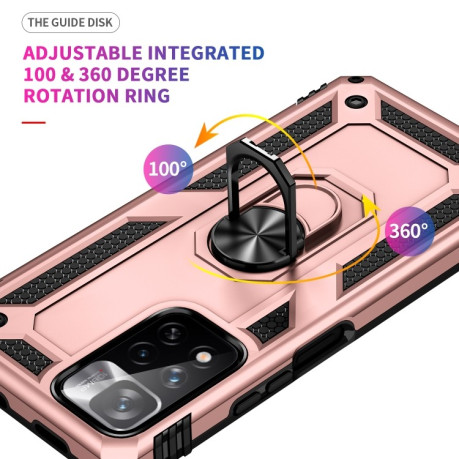 Противоударный чехол-подставка 360 Degree Rotating Holder на Xiaomi Redmi Note 12 Pro 4G/11 Pro Global(4G/5G)/11E Pro  - розовое золото
