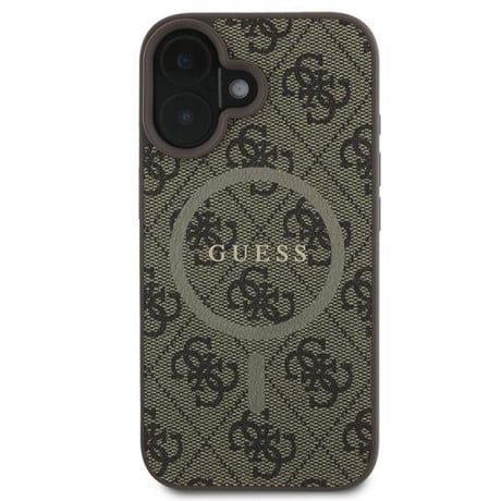 Оригинальный чехол Guess 4G Ring Classic Logo MagSafe для iPhone 16 Plus - Brown