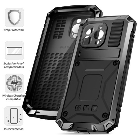 Противоударный чехол R-JUST Life Waterproof для iPhone 16 Pro  - черный