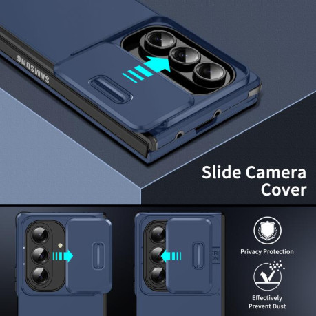 Противоударный чехол Sliding Camshield для Samsung Galaxy Fold 7 - синий