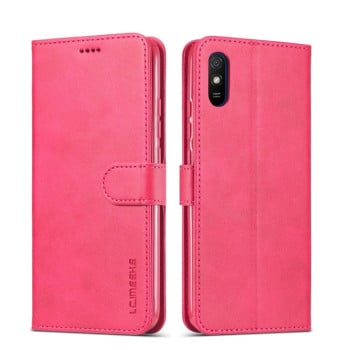 Чохол книжка LC.IMEEKE Calf Texture Xiaomi Redmi 9A - малиновий