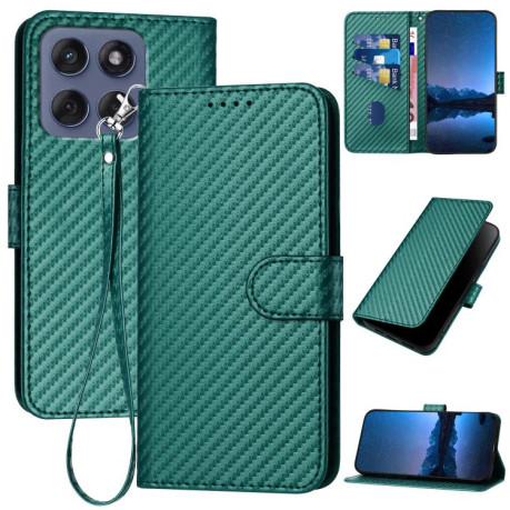 Чехол-книжка Carbon Fiber Texture на Motorola Edge 60 Fusion / Edge 5G 2025 - зеленый