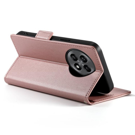 Чехол-книжка Side Buckle Magnetic Frosted Leather для OnePlus 13R/Ace 5/Ace 5 Pro - розовое золото