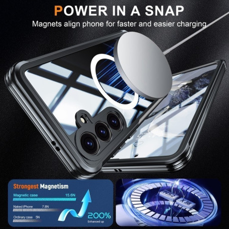 Протиударний скляний чохол Tempered Glass MagSafe для Samsung Galaxy S25+ 5G - чорний