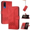 Чехол-книжка Cubic Skin Feel Flip Leather на Vivo Y53s 4G/Y51a/Y33 4G - красный