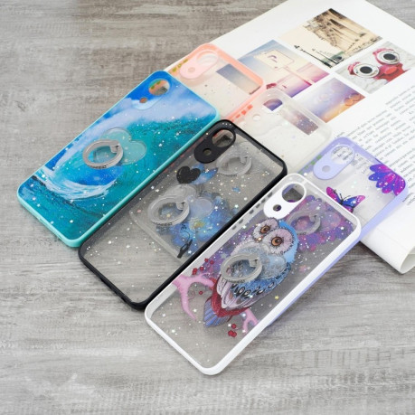 Противоударный чехол Starry Sky with Ring Holder для Samsung Galaxy A03 Core - Elephant