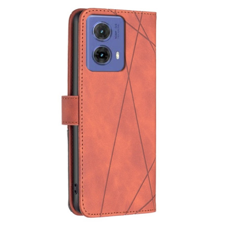 Чехол-книжка Rhombus Texture для Motorola Moto G85 - коричневый