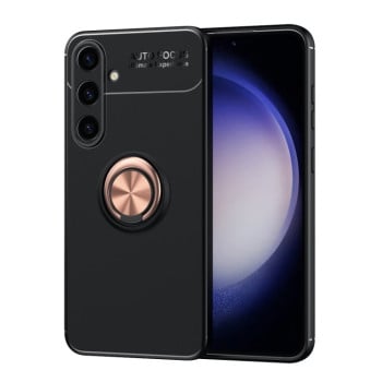 Ударозахисний чохол Metal Ring Holder для Samsung Galaxy S24 5G - чорно-золотий