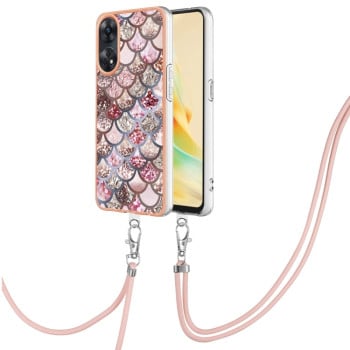Противоударный чехол Electroplating IMD with Lanyard для OPPO Reno8 T 4G - Scales