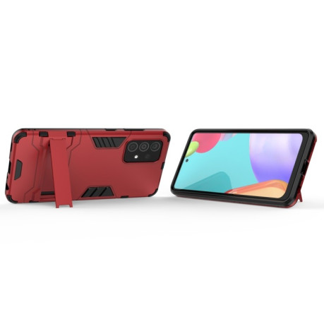 Противоударный чехол Invisible Holder на Samsung Galaxy A52/A52s - красный