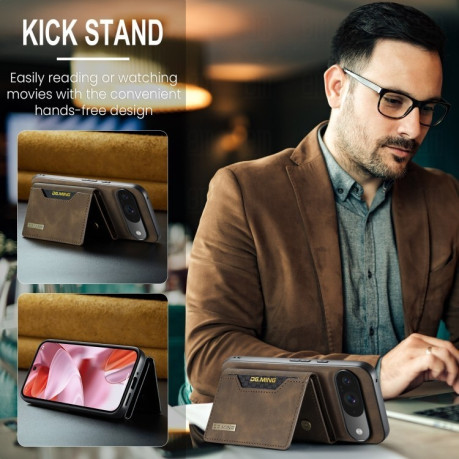 Чохол DG.MING M2 Series 3-Fold Multi Card Bag + Magnetic для Google Pixel 9/9 Pro - кавовий