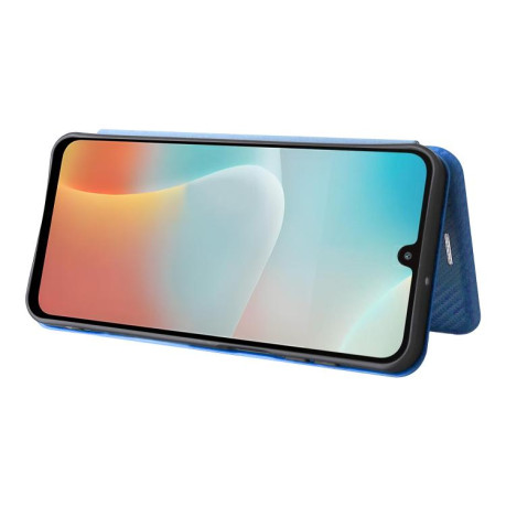 Чехол-книжка Carbon Fiber Texture на Samsung Galaxy M16 5G / F16 5G - синий