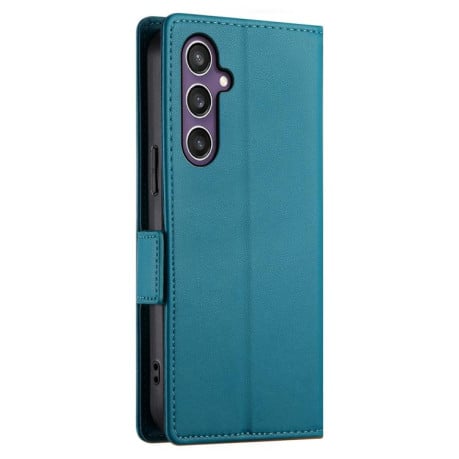 Чехол-книжка Side Buckle с магнитной застежкой и матовой кожей на Samsung Galaxy S25 FE 5G - синий
