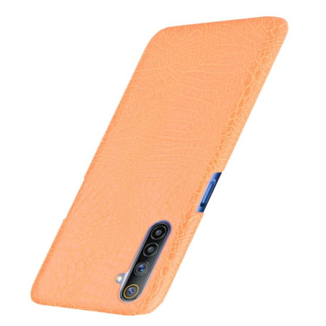 Ударопрочный чехол Crocodile Texture на Realme 6 - оранжевый