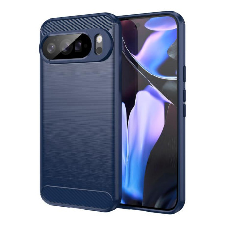 Протиударний чохол Brushed Texture Carbon Fiber на Google Pixel 10 Pro XL - синій