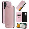 Чехол-книжка Carbon Fiber Texture на Samsung Galaxy A34 5G - розовый