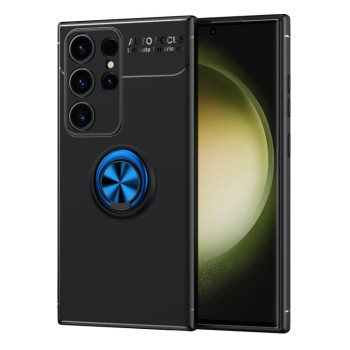 Ударозащитный чехол Metal Ring Holder для Samsung Galaxy S24 Ultra 5G - черно-синий