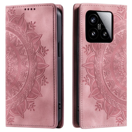 Чохол-книжка Totem Embossed Magnetic Leather для Xiaomi 15 - рожеве золото