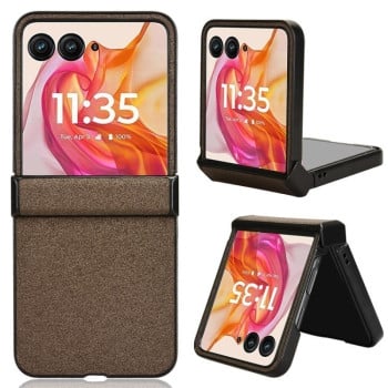Протиударний чохол Sandskin Texture на Motorola Razr 50 Ultra - коричневий