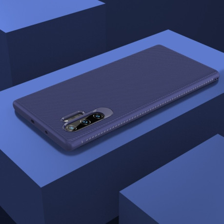 Чехол Lenuo Leshen Series Stripe Texture на Samsung Galaxy Note 10+ Plus- синий