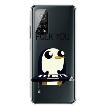 Противоударный чехол Colored Drawing Clear на Xiaomi Mi 10T / 10T Pro - Penguin
