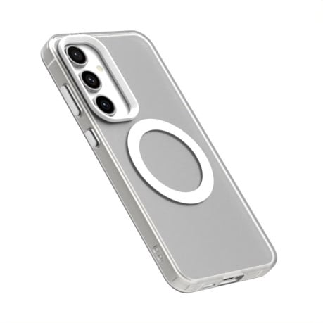 Противоударный чехол MagSafe Holder PC Hybrid для Samsung Galaxy S24 FE 5G - белый