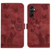 Чехол-книжка Cat Embossing Pattern на Samsung Galaxy A35 - красный